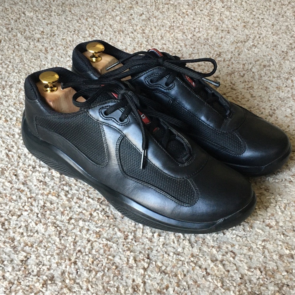 Prada Men’s New America’s Cup Leather Sneakers
